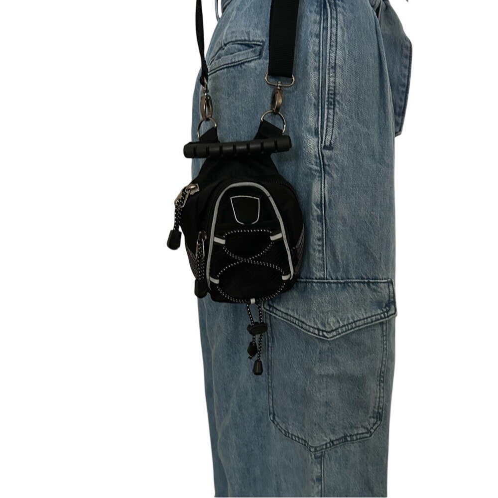 Super Mini Black Top handle crossbody shoulder bag Backpack